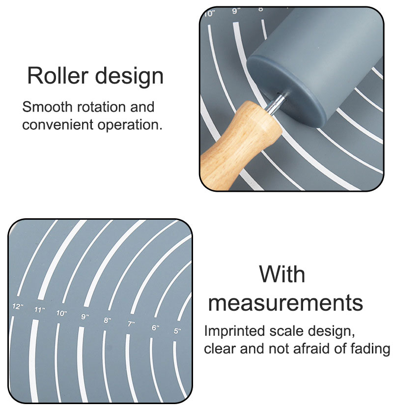 silicone pastry mat and rolling pin